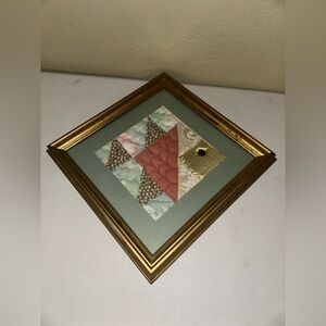 Framed Quilted Art with Gold Frame